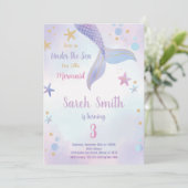 Bewerkbare Meisjes Onder het Zee Party Kaart (Staand voorkant)