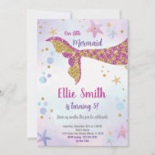 Bewerkbare Meisjes Onder het Zee Party Kaart met S (Voorkant)