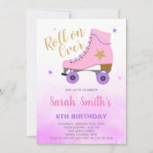 Bewerkbare meisjes Roller Party Uitnodigen Kaart (Voorkant)