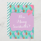 Bewerkbare Mermaid Baby shower Game Invitation Kaart (Voorkant / Achterkant)