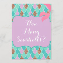 Bewerkbare Mermaid Baby shower Game Invitation