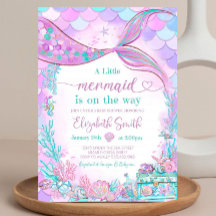 Bewerkbare Mermaid Baby shower Invitation Baby Sho