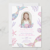 Bewerkbare Mermaid Tail Pool Party Uitnodiging (Voorkant)