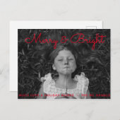 Bewerkbare Merry & Bright Holiday-fotokaart Feestdagenkaart (Voorkant / Achterkant)
