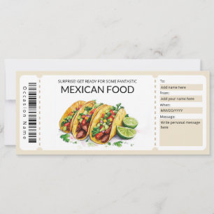 Bewerkbare Mexicaanse Food Gift Voucher Sjabloon Kaart