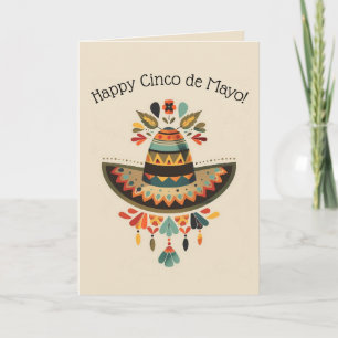 Bewerkbare Mexicaanse Hoed Cinco de Mayo Kaart