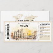 Bewerkbare Milan Boarding Pass Italia Vliegticket Kaart (Voorkant / Achterkant)