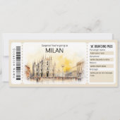 Bewerkbare Milan Boarding Pass Italia Vliegticket Kaart (Voorkant)