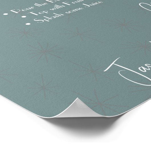 Bewerkbare Mimosa-balkteken afdrukbaar Poster (Hoek)