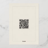 Bewerkbare minimale QR-code uitnodiging met gouden (Achterkant)