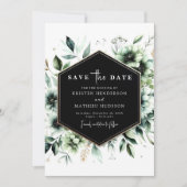 Bewerkbare Minimale Romantische Sage Green Wedding Save The Date (Voorkant)