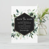 Bewerkbare Minimale Romantische Sage Green Wedding Save The Date (Staand voorkant)