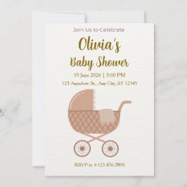 Bewerkbare Minimalistische Baby Shower Kaart