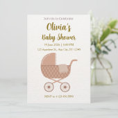 Bewerkbare Minimalistische Baby Shower Kaart (Staand voorkant)