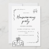 Bewerkbare minimalistische housewarming party kaart (Voorkant)