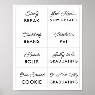 Bewerkbare minimalistische Snoep borden voor Afstu Poster