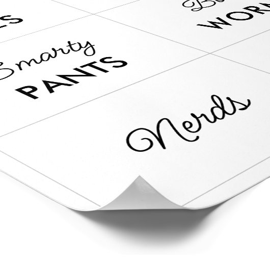 Bewerkbare minimalistische streepjesborden met een poster (Hoek)