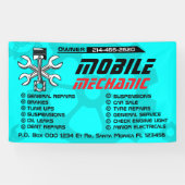 Bewerkbare mobiele monteur Auto reparatie op maat Spandoek (Horizontaal)