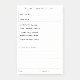 Bewerkbare Mobiele Notaris Afsluit Checklist 4x6 Post-it® Notes