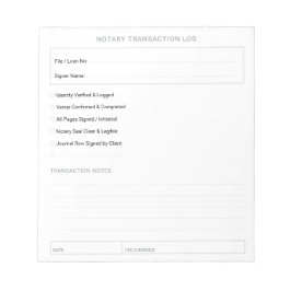 Bewerkbare Mobiele Notaris Afsluit Checklist 5.5x6 Notitieblok