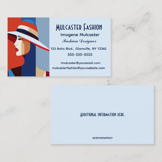 Bewerkbare Mode Designer Visitekaartje (Voorkant / Achterkant)