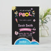 Bewerkbare Modern Summer Swim Party Uitnodigen Kaart (Staand voorkant)