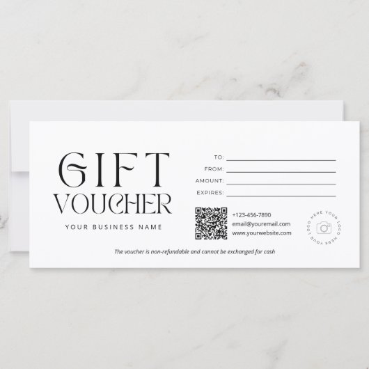 Bewerkbare moderne cadeaubon template (Voorkant)