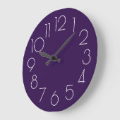 Bewerkbare Moderne Minimalistische Paarse Witte Kl Grote Klok (Hoek)