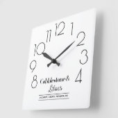 Bewerkbare moderne minimalistische uw zakelijke Lo Vierkante Klok (Hoek)