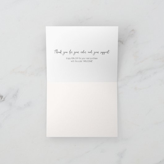 Bewerkbare moderne minimalistische zakelijke aanko bedankkaart (Binnen)