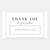 Bewerkbare moderne minimalistische zakelijke aanko rechthoekige sticker (Voorkant)