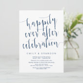 Bewerkbare moderne Navy Blue-lettertype, huwelijks Kaart (Staand voorkant)