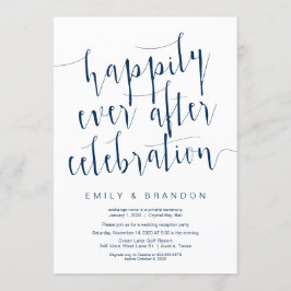 Bewerkbare moderne Navy Blue-lettertype, huwelijks Kaart