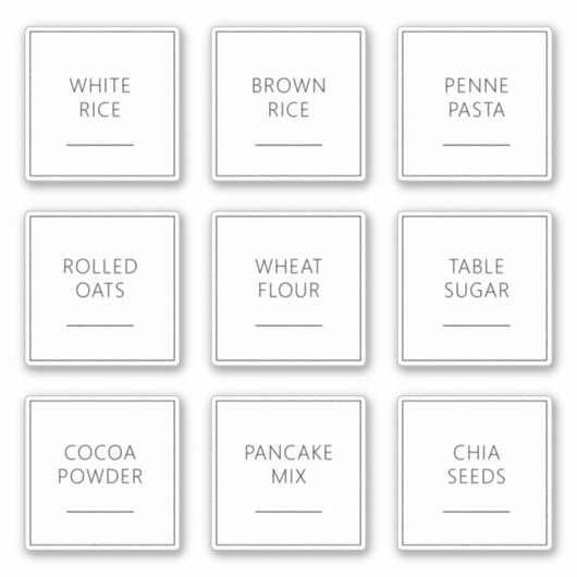 Bewerkbare moderne pantry 2 inch label set (Voorkant)