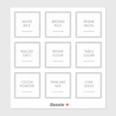 Bewerkbare moderne pantry 2 inch label set (Vel)