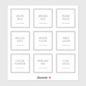 Bewerkbare moderne pantry 2 inch labelset sticker (Vel)