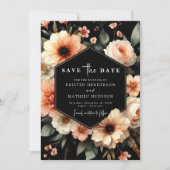 Bewerkbare moderne perzik bruiloft save the date (Voorkant)