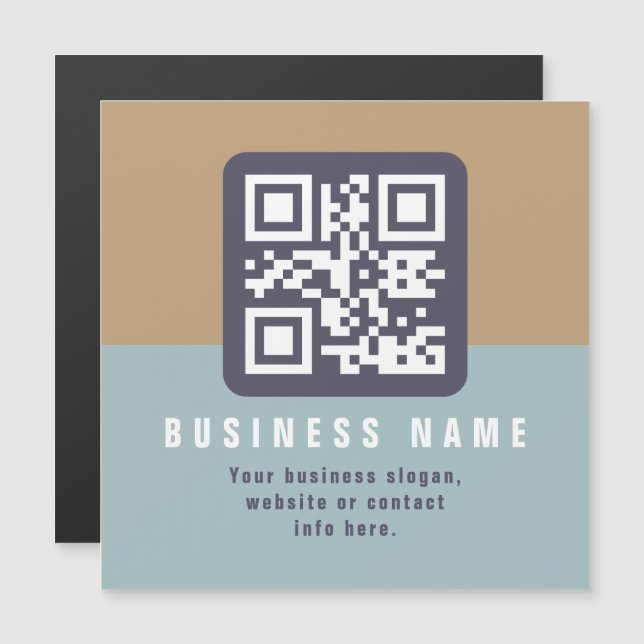 Bewerkbare moderne QR-code sjabloon | Gedempte kle (Voorkant / Achterkant)