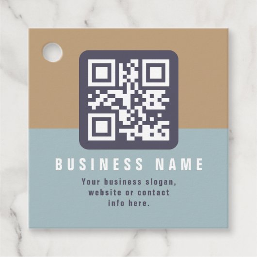 Bewerkbare moderne QR-code sjabloon | Gedempte kle Bedankjes Labels (Voorkant)