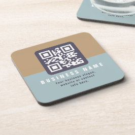 Bewerkbare moderne QR-code sjabloon | Gedempte kle Bier Onderzetter