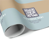 Bewerkbare moderne QR-code sjabloon | Gedempte kle Cadeaupapier (Rol Hoek)