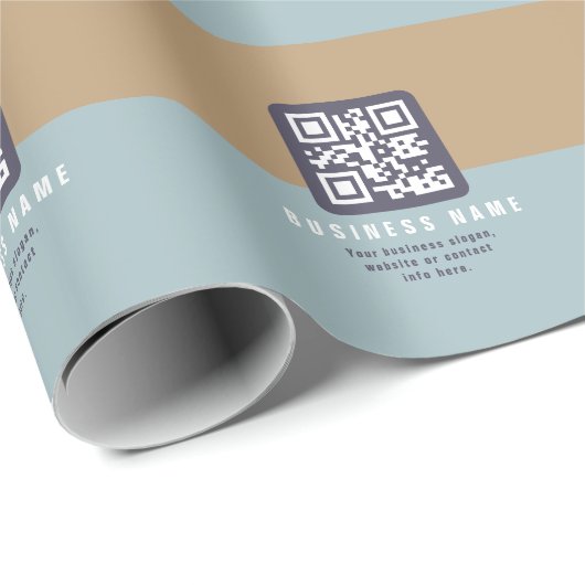 Bewerkbare moderne QR-code sjabloon | Gedempte kle Cadeaupapier (Rol Hoek)