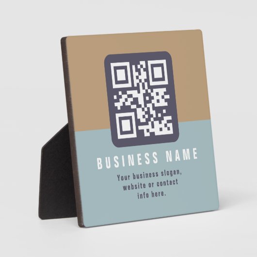 Bewerkbare moderne QR-code sjabloon | Gedempte kle Fotoplaat (Voorkant)