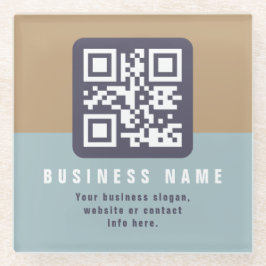 Bewerkbare moderne QR-code sjabloon | Gedempte kle Glazen Onderzetter