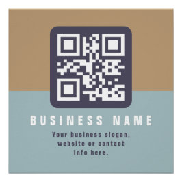 Bewerkbare moderne QR-code sjabloon | Gedempte kle Perfect Poster