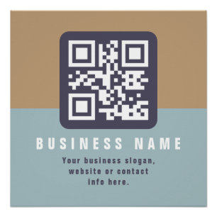Bewerkbare moderne QR-code sjabloon Gedempte kle Perfect Poster