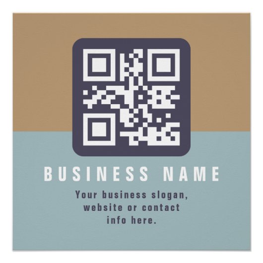Bewerkbare moderne QR-code sjabloon | Gedempte kle Perfect Poster (Voorkant)