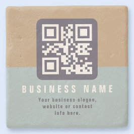 Bewerkbare moderne QR-code sjabloon | Gedempte kle Stenen Onderzetter
