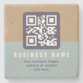 Bewerkbare moderne QR-code sjabloon | Gedempte kle Stenen Onderzetter (Voorkant)