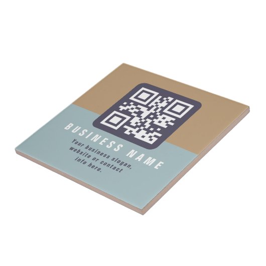 Bewerkbare moderne QR-code sjabloon | Gedempte kle Tegeltje (Zijkant)